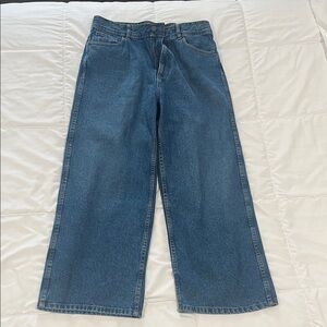 Sezane Dark Blue Wide Leg Jeans